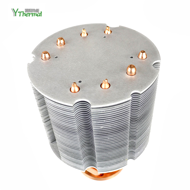 Stage LED Light Cooling Extruded Aluminum Fin Sintered Copper Heat Pipes Welding Heatsink