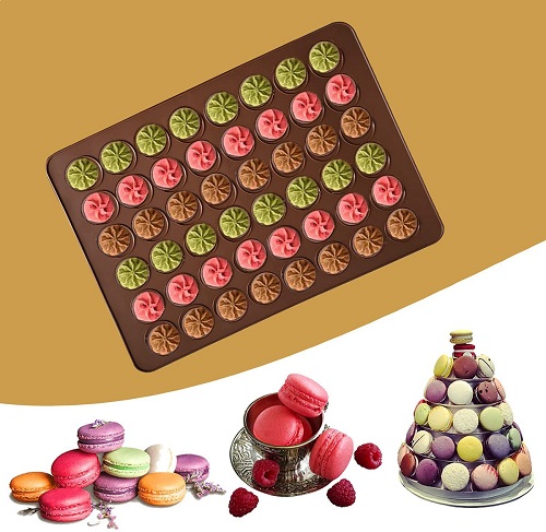 Silicone Macaron Baking Mats, 48 Cavities Silicone Mold Sheet Mat Macaroon  Cookies Pastry DIY Bakeware Decorating Tools, Silicone Baking Mat Reusable