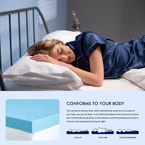 3 Inch Memory Foam Mattress Topper Queen Cooling Gel Bamboo Cover Bed Mattress Topper